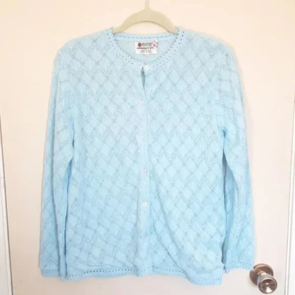 heather Sweaters - Vintage textured crochet sweater